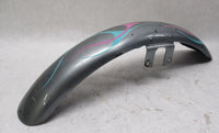 Harley Davidson Narrow Glide Dyna Front Fender Gray with Pink Blue Flames 4"