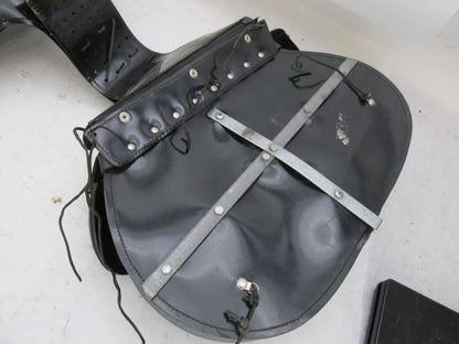 Set of Harley Davidson Universal Pleather Black Saddle Bags w/ Eagle Star Emblem