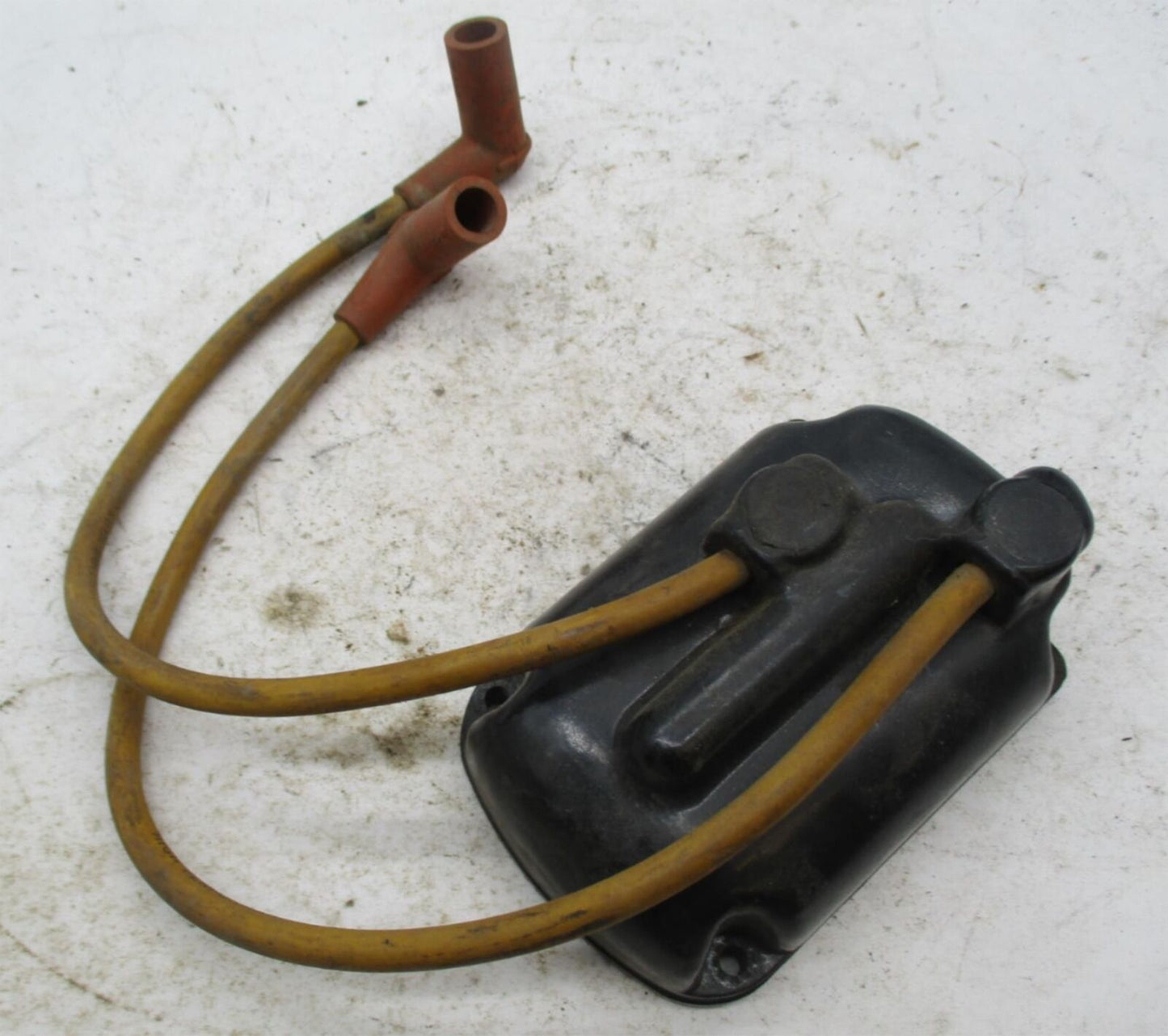 Vintage Motorcycle Coil Ignition Pack Cover w/  Spark Plug Wires