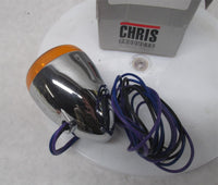 Harley Davidson Chris Chrome NOS Amber Bullet Style Turn Signal 8501A