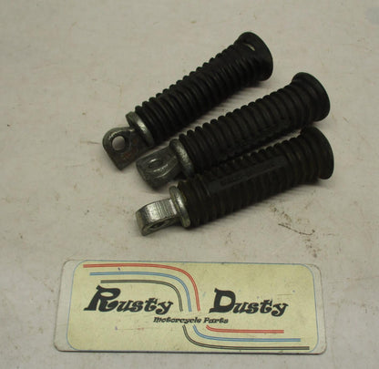 Lot of 3 Harley Davidson Passenger Round Stock OEM Footpegs Rubber
