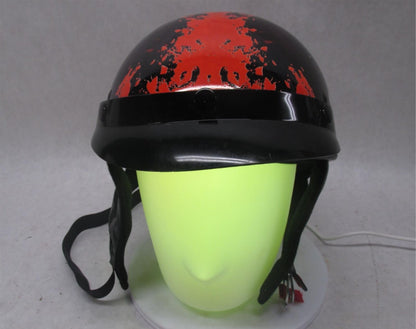 Outlaw Black and Red Medium M T-70 Motorcycle Half Helmet 57-58cm