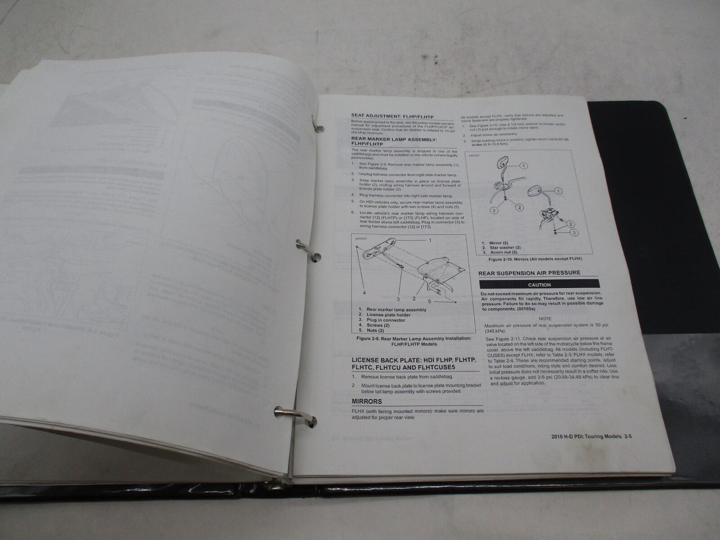 Harley Davidson 2010 Pre Delivery and Set up Instruction in Binder 99947-10