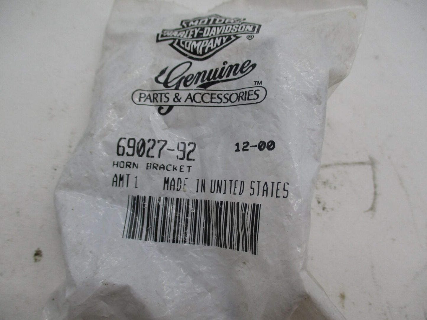 Harley Davidson Genuine NOS Horn Bracket 69027-92