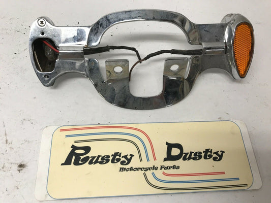 Harley chrome mount license plate Bracket w/ integrated custom turn signals