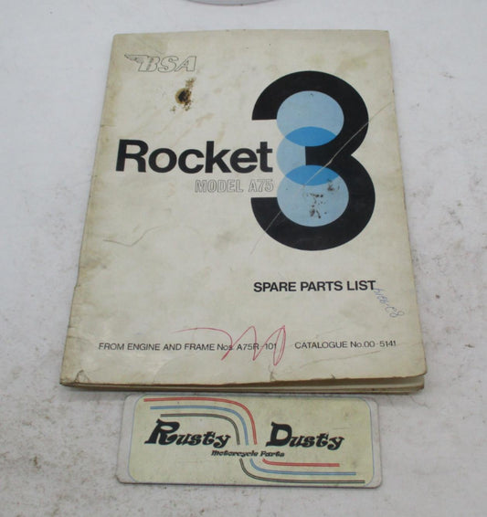 BSA Genuine Rocket 3 Model A75 Spare Parts List Catalog Catalogue 00-5141