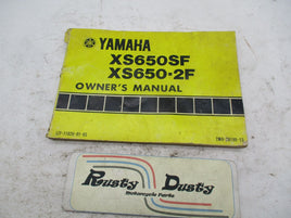 Yamaha Genuine XS650SF XS650-2F Owners Manual LIT-11626-01-65