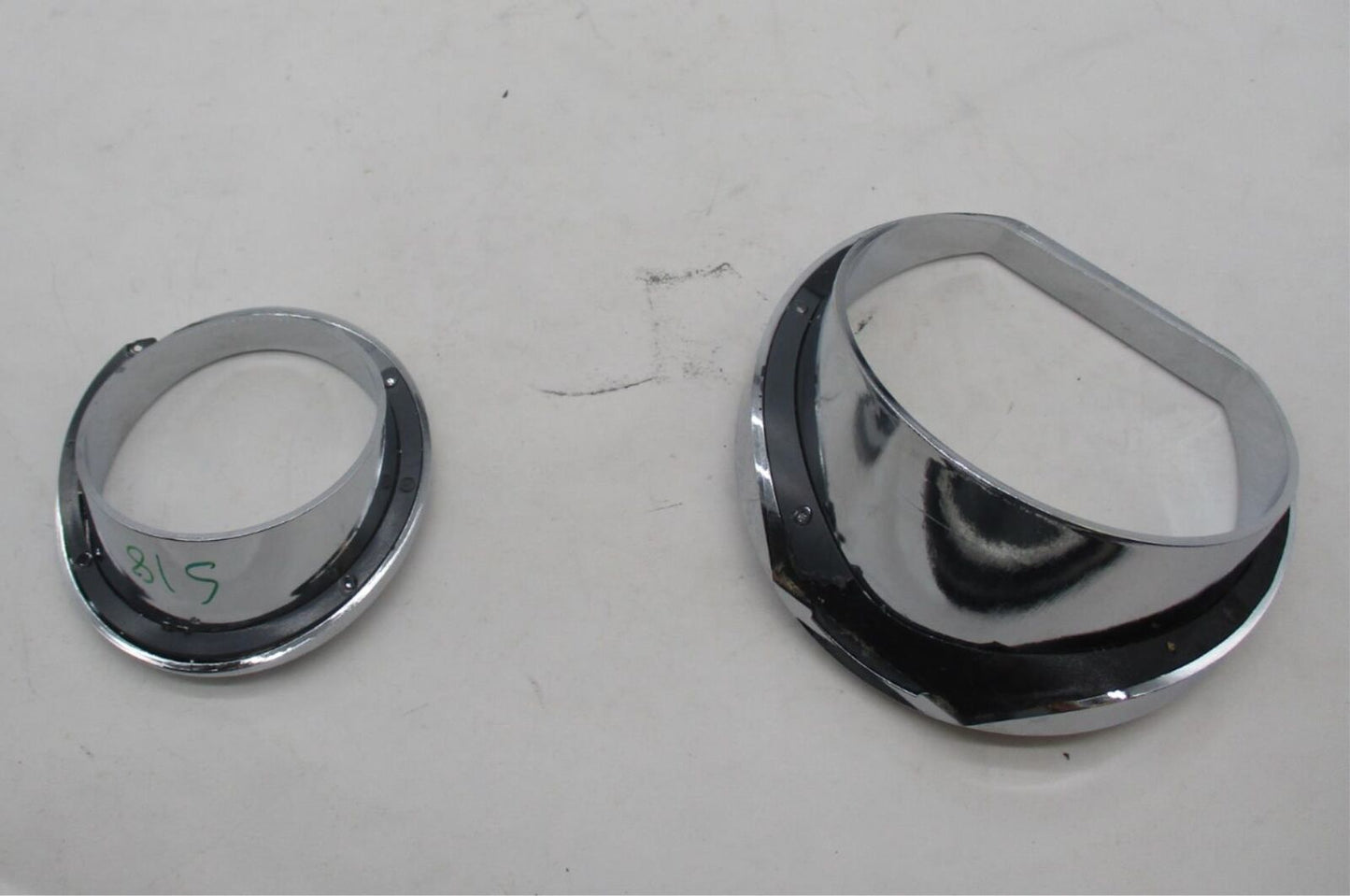 Mixed lot of 2 Harley Davidson Chrome Light Trim Rings w/ integrated visors