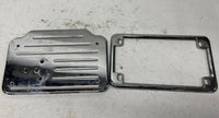 Harley Chrome Slotted License Plate Mount Bracket Side w/ Frame