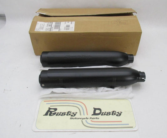 Harley  NOS Screamin Eagle Slip On Street Cannon Black Mufflers 64900341