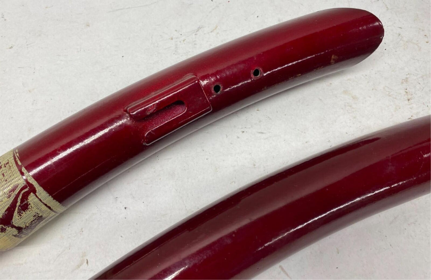 Harley Davidson Short Sweeping Staggered Exhaust Painted Red