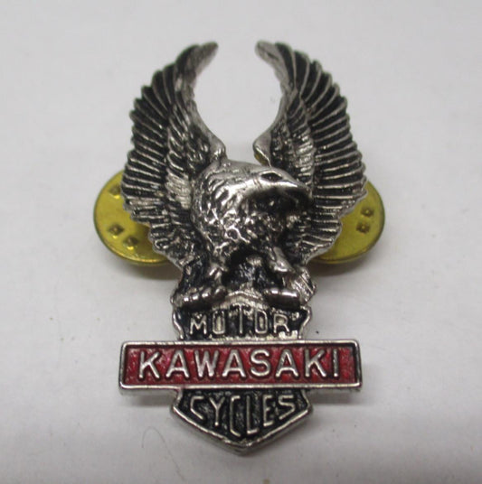 Kawasaki Silver & Red Motorcycle Bike Cruiser Rider Vest Jacket Eagle Metal Pin
