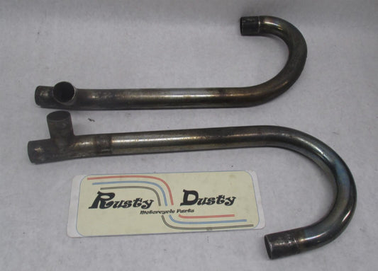 Pair of Vintage Moto Guzzi Motorcycle Exhaust Header Pipes