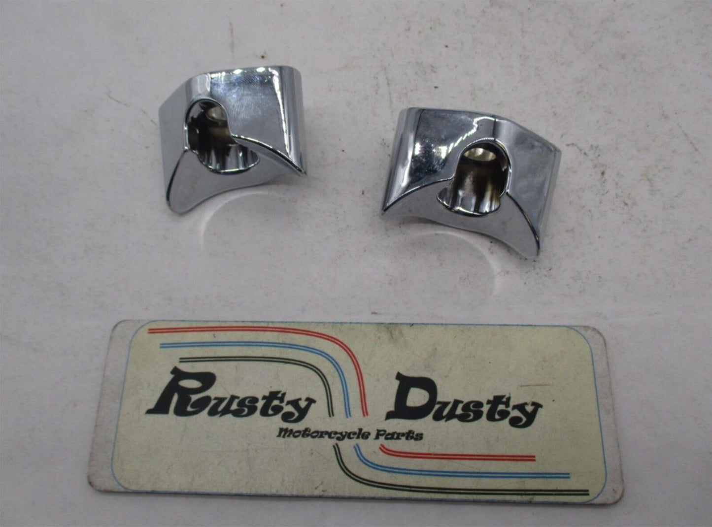 Pair of Harley Davidson Chrome Curved Clamp Covers