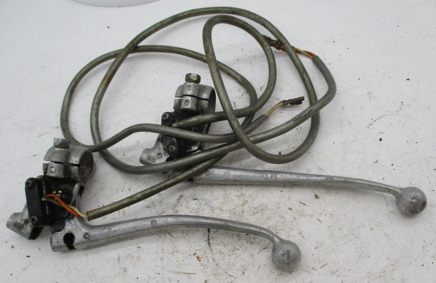 Set of British BSA Triumph Vintage ISO Hand Control Levers with Wiring