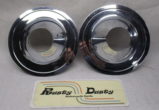 Pair of Harley Davidson Motorcycle 14" Chrome Steel Drag Wheel Covers