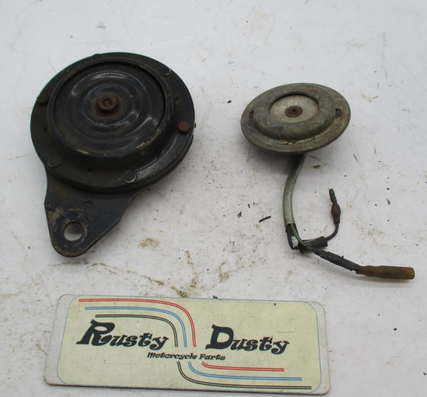 Lot of 2 Vintage Unmarked Motorcycle Horns