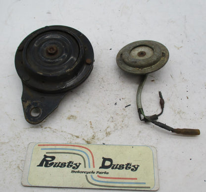 Lot of 2 Vintage Unmarked Motorcycle Horns