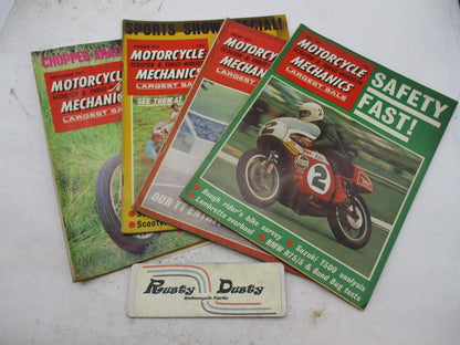Lot of 4 1971 Vintage Motorcycle Mechanics Magazines Sep Jan Aug July 1971