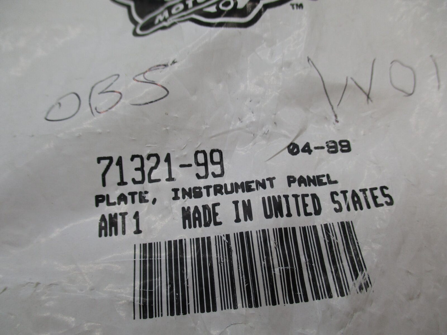 Harley Davidson Genuine NOS Instrument Panel Plate Bracket 71321-99
