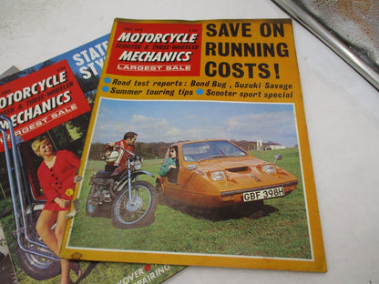 Lot of 3 Vintage Motorcycle Mechanics Magazines Sep & Oct 1968 July 1970