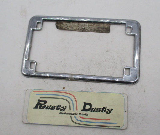 Harley Davidson Chrome License Plate Frame Shovelhead Ironhead 5-3/4" x 2-3/4"
