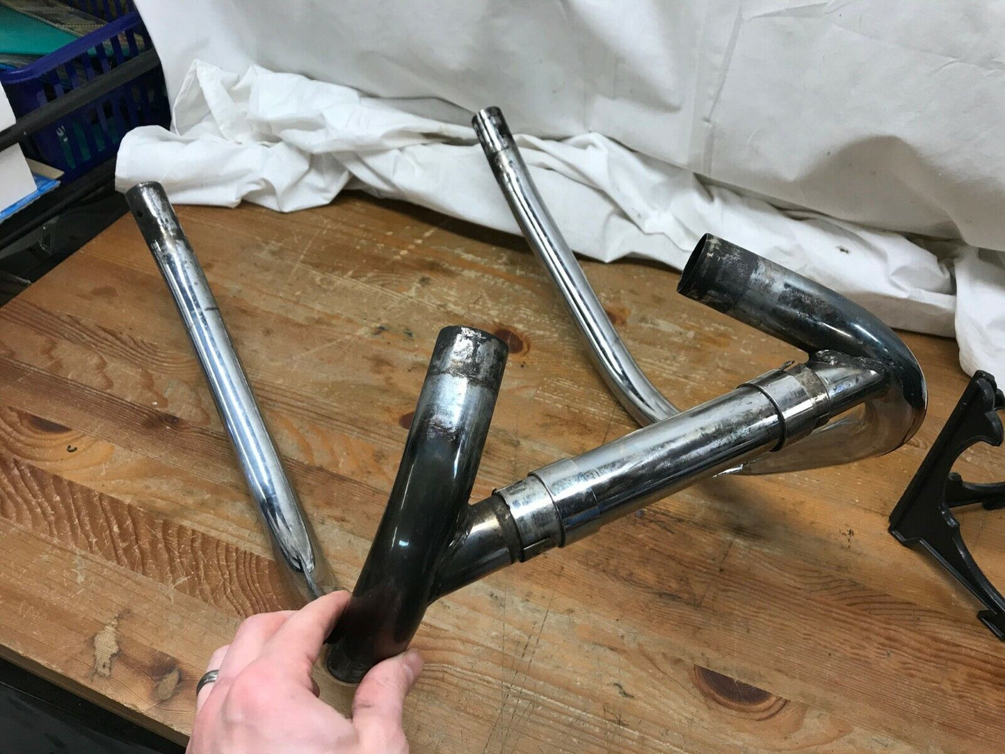 1976 Triumph T140V Bonneville Exhaust Pipe Headers Left Right  T140 V Nice