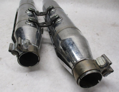 Harley Genuine Heritage Softail Exhaust Mufflers 65357-05 65353-05 w/ brackets