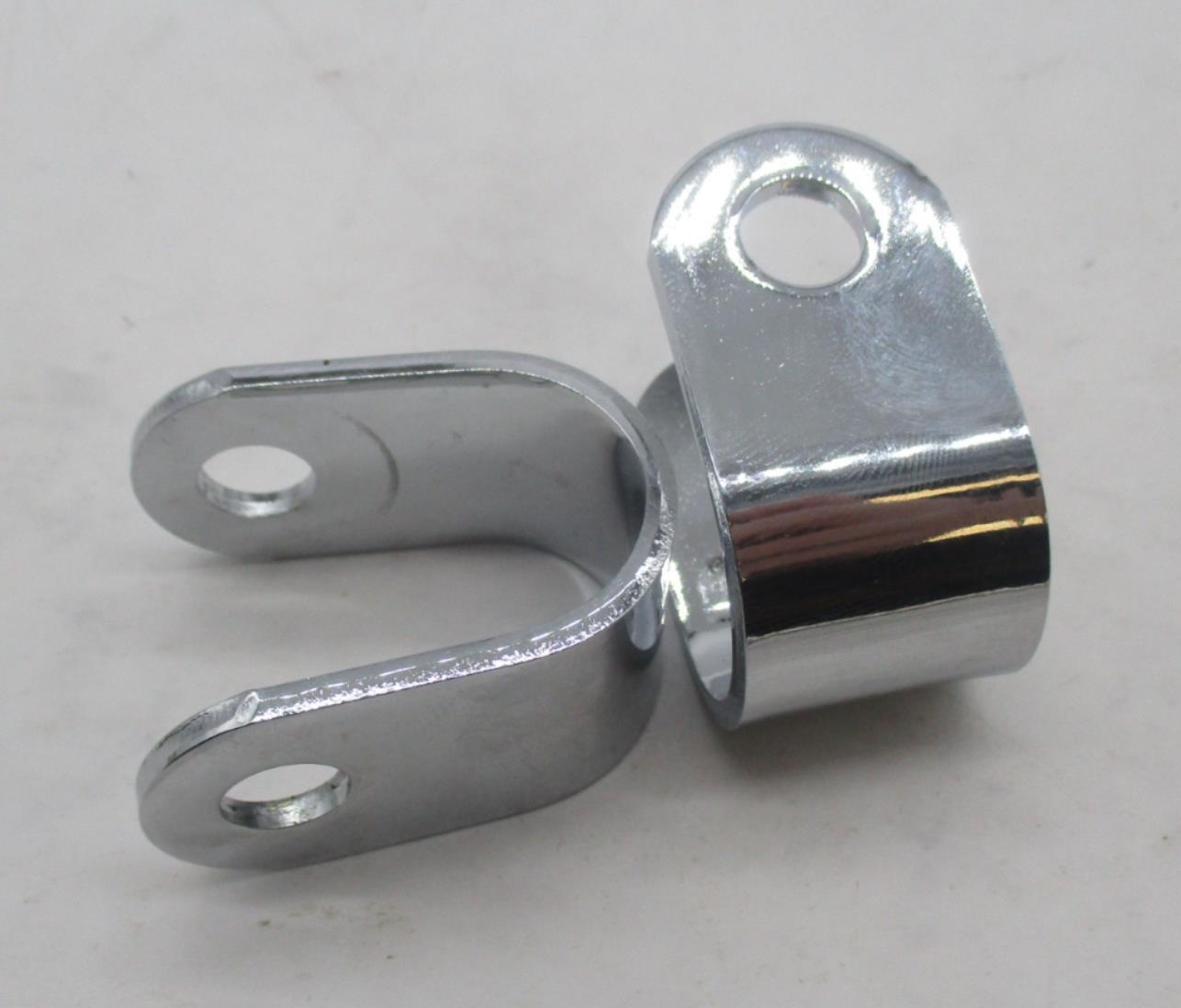 Pair of Harley Davidson Chrome Foot Peg Clamp Retaining Brackets