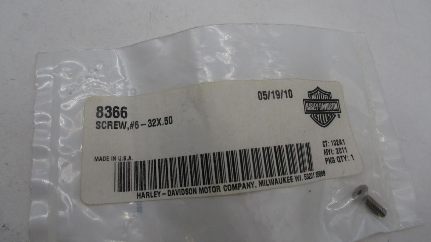 Harley Davidson Genuine NOS No 6 Screw 32X.50 8366