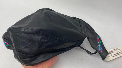 Hot Leathers Leather Head Wrap Black Rose Cross Embroidered