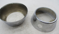 Pair of Harley Davidson Chrome Speedo Tach Gauge Covers Trim Rings 3"