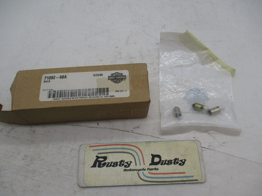 Lot of 3 Harley Davidson Panhead Beam Indicator Light Bulbs Clear 71092-68A