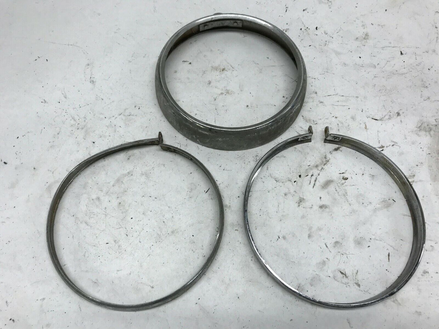 lot of 3 GENUINE Harley Ironhead XL Sportster FX Headlamp Bezel Rings 67725-63