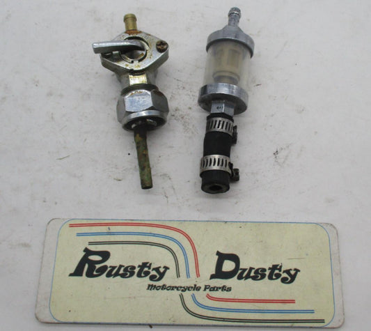 Harley Davidson Fuel Gas Valve Petcock with Chrome Filter