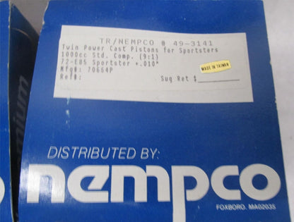 Pair of Pistons & Rings Harley Davidson 1972-85 Sportster +.010" 22253-72TA