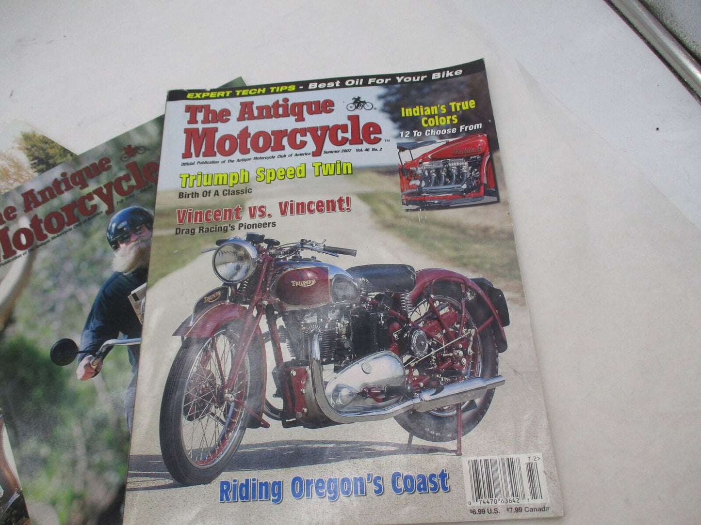 Lot of 3 The Antique Motorcycle Magazines Fall, Winter 2003 and Summer 2007