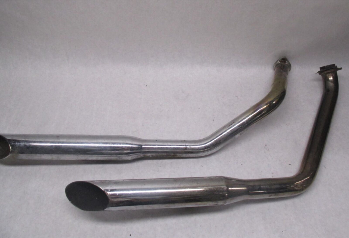 Set of Harley Davidson Shovelhead Vintage Slash Cut Drag Pipes