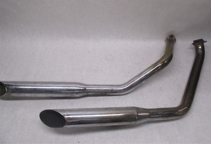 Set of Harley Davidson Shovelhead Vintage Slash Cut Drag Pipes