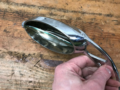Harley Left side Rear View Mirror Chrome Slotted Arm with Unique Tilting Mirror