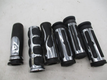 Mix Lot of Harley Davidson Handlebar Grips Chrome Rubber Ribbed