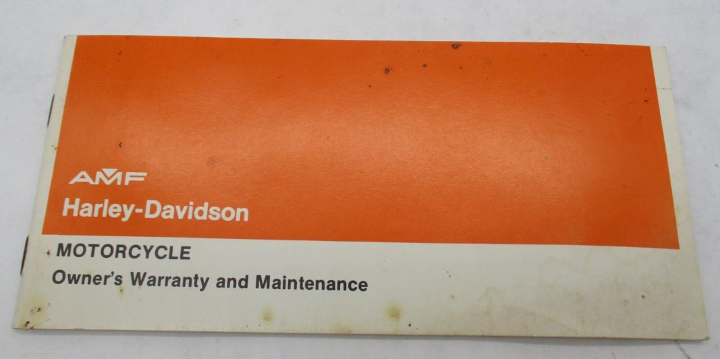 Harley-Davidson Original Genuine AMF Owners Warranty & Maintenance Manual Book