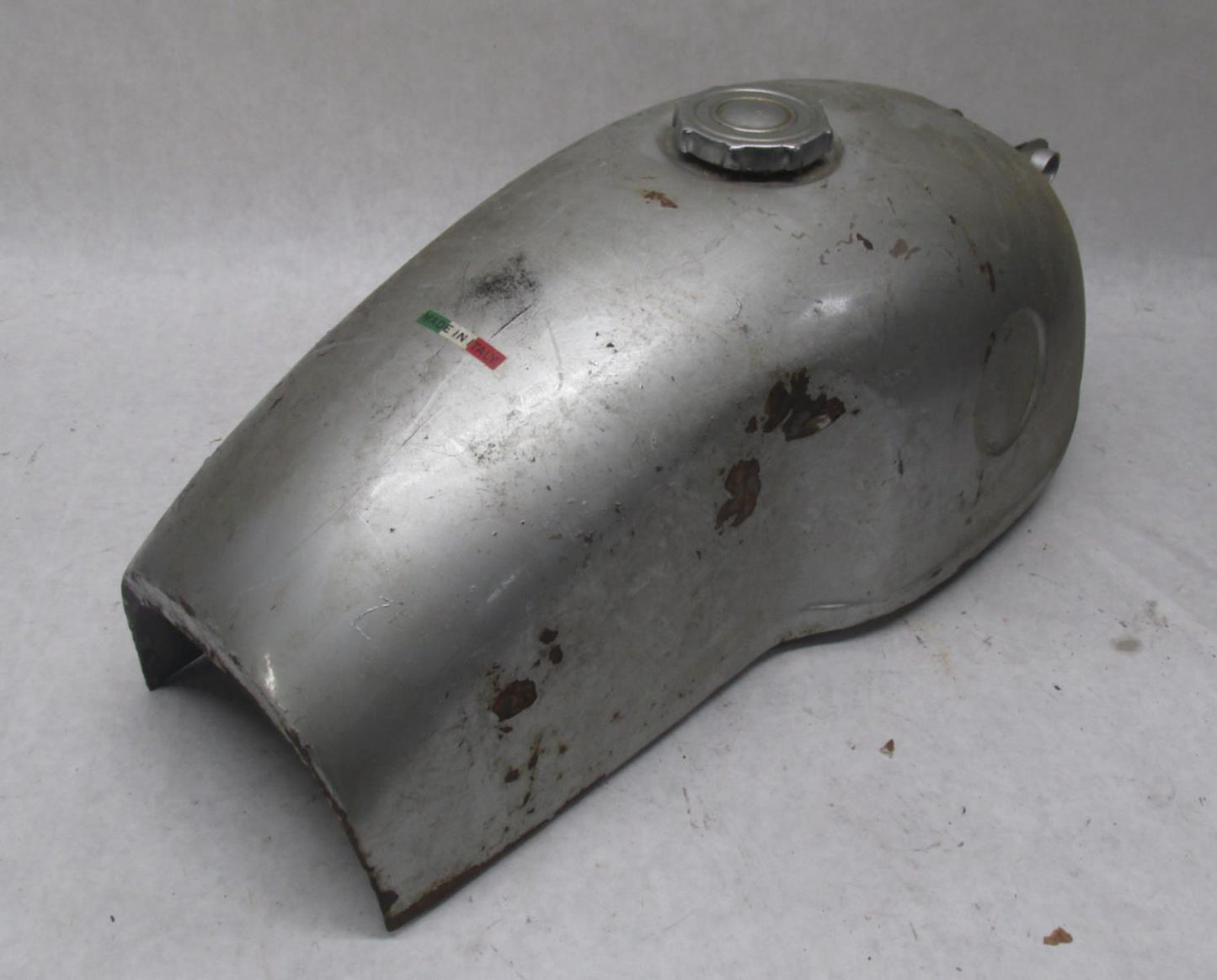 Vintage Italian Made in Itlay Silver Cafe Racer Motorcycle Gas Tank Gilera ?