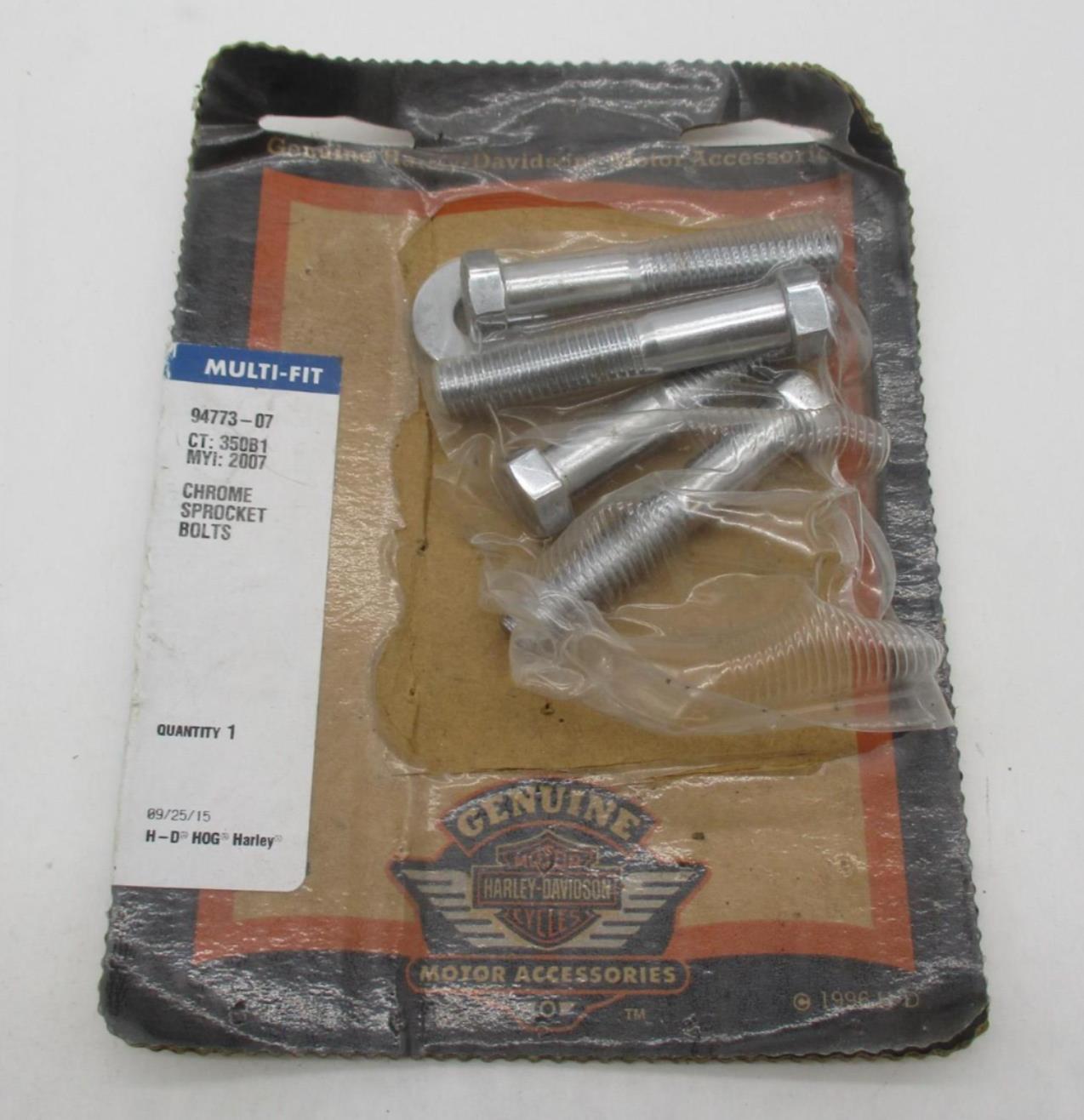 Harley Davidson Genuine Chrome Sprocket Bolts 94773-07 Incomplete