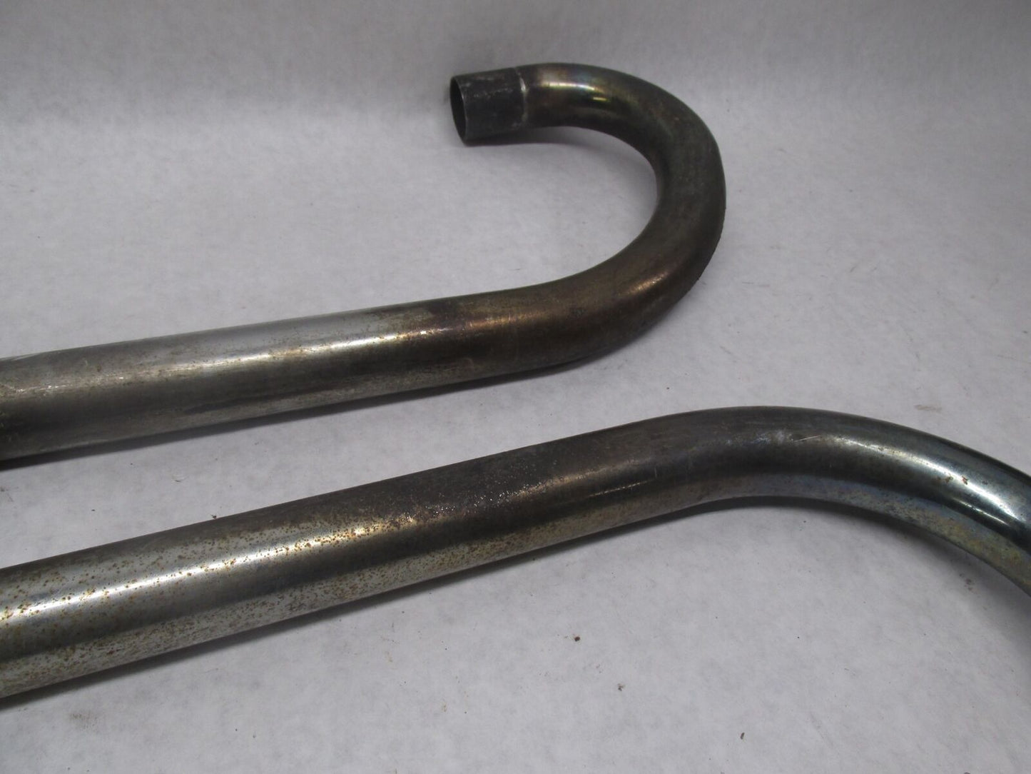 Pair of Vintage Moto Guzzi Motorcycle Exhaust Header Pipes