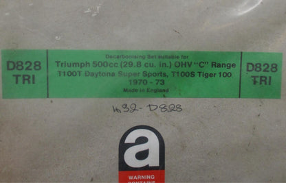 D828TRI Triumph 500cc C Range Decarb Gasket Set 1970-73