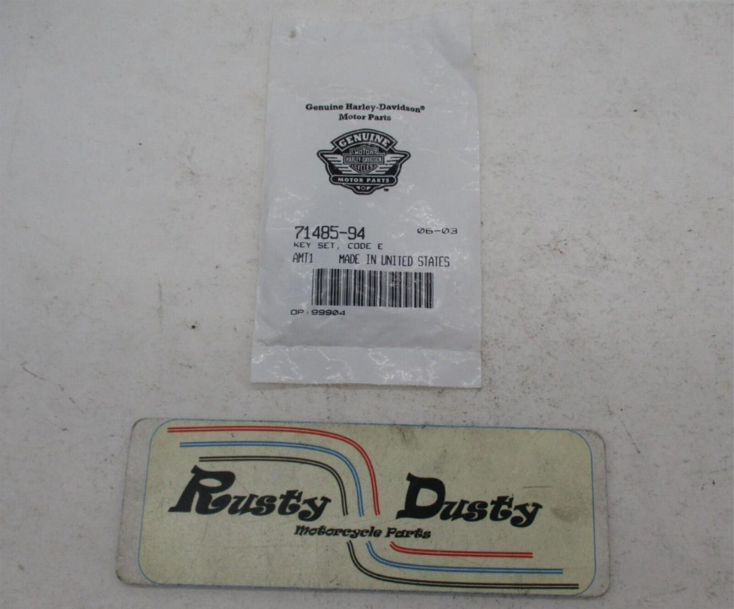 Harley Davidson Genuine NOS Ignition Lock Key Set 71485-94 Code E