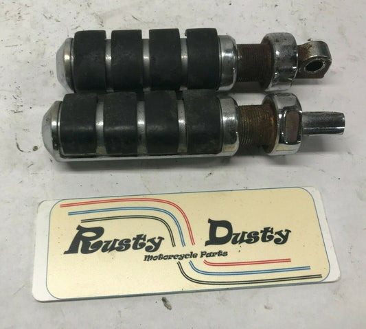 Pair (2) Original Harley Touring Highway Foot Peg Chrome Metal Rubber Shovelhead