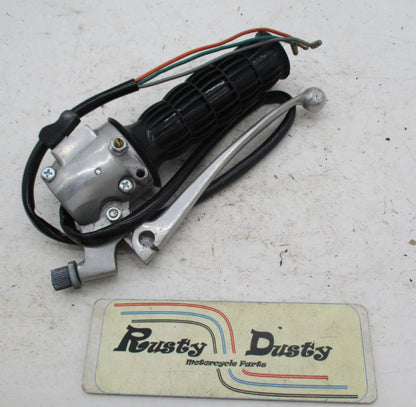 Vintage Motorcycle Clutch Lever Assembly w/ Perch & Switch Housing Wiring 7/8"