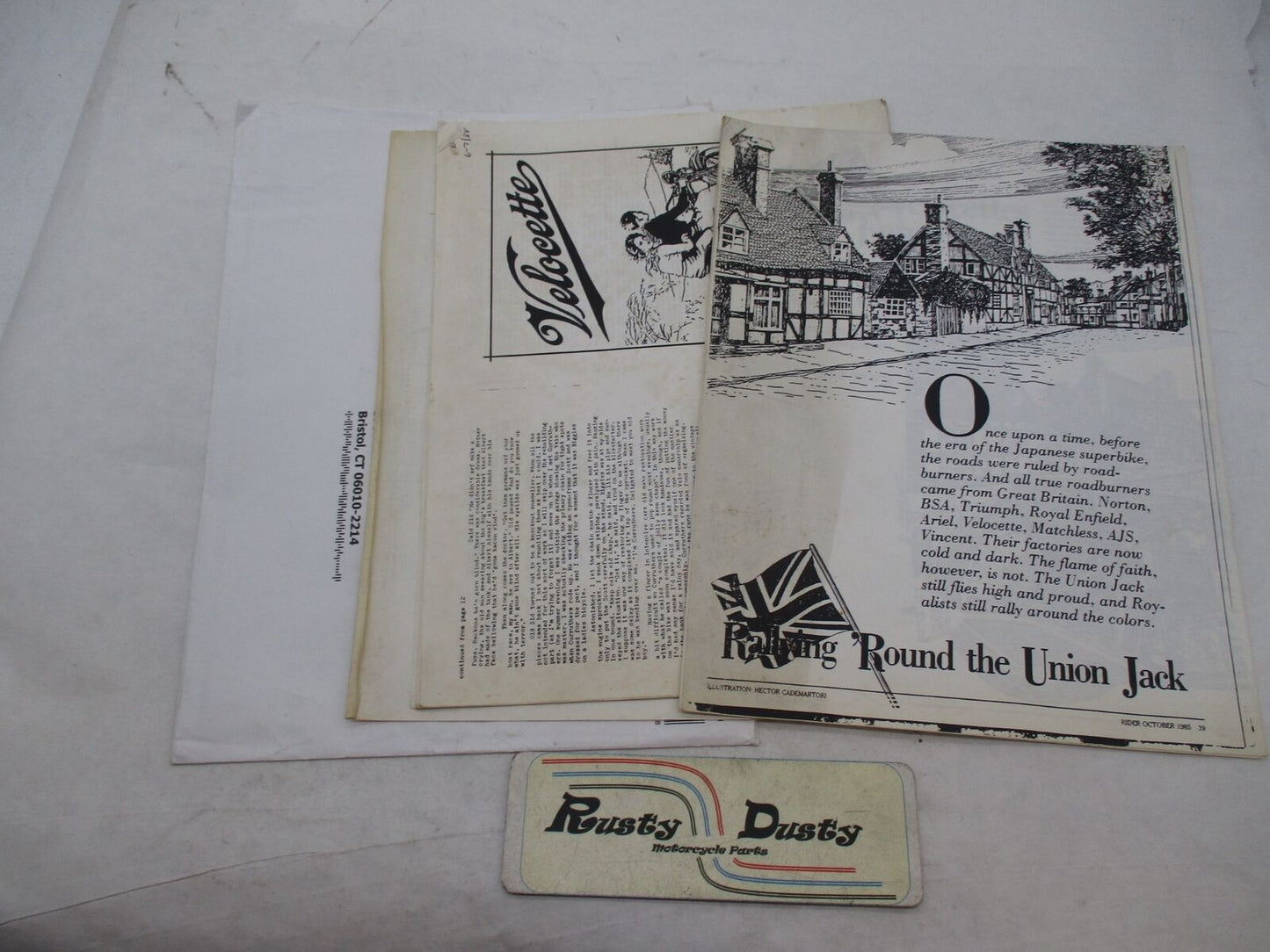 Mixed Lot of Vellocete Motorcycle Articles Photocopies